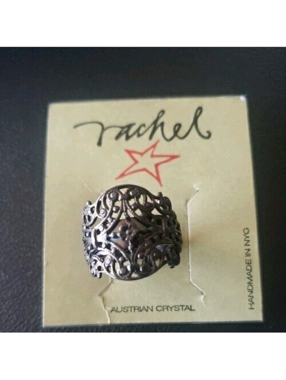 Nordstrom VTG Rachel Austrian Crystal NYC Handmade Ring